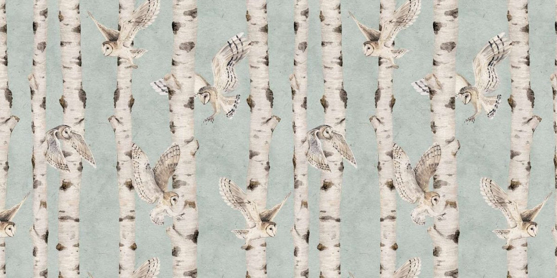 Birch and Owls - Blue - Le Petit Marché Home Furniture