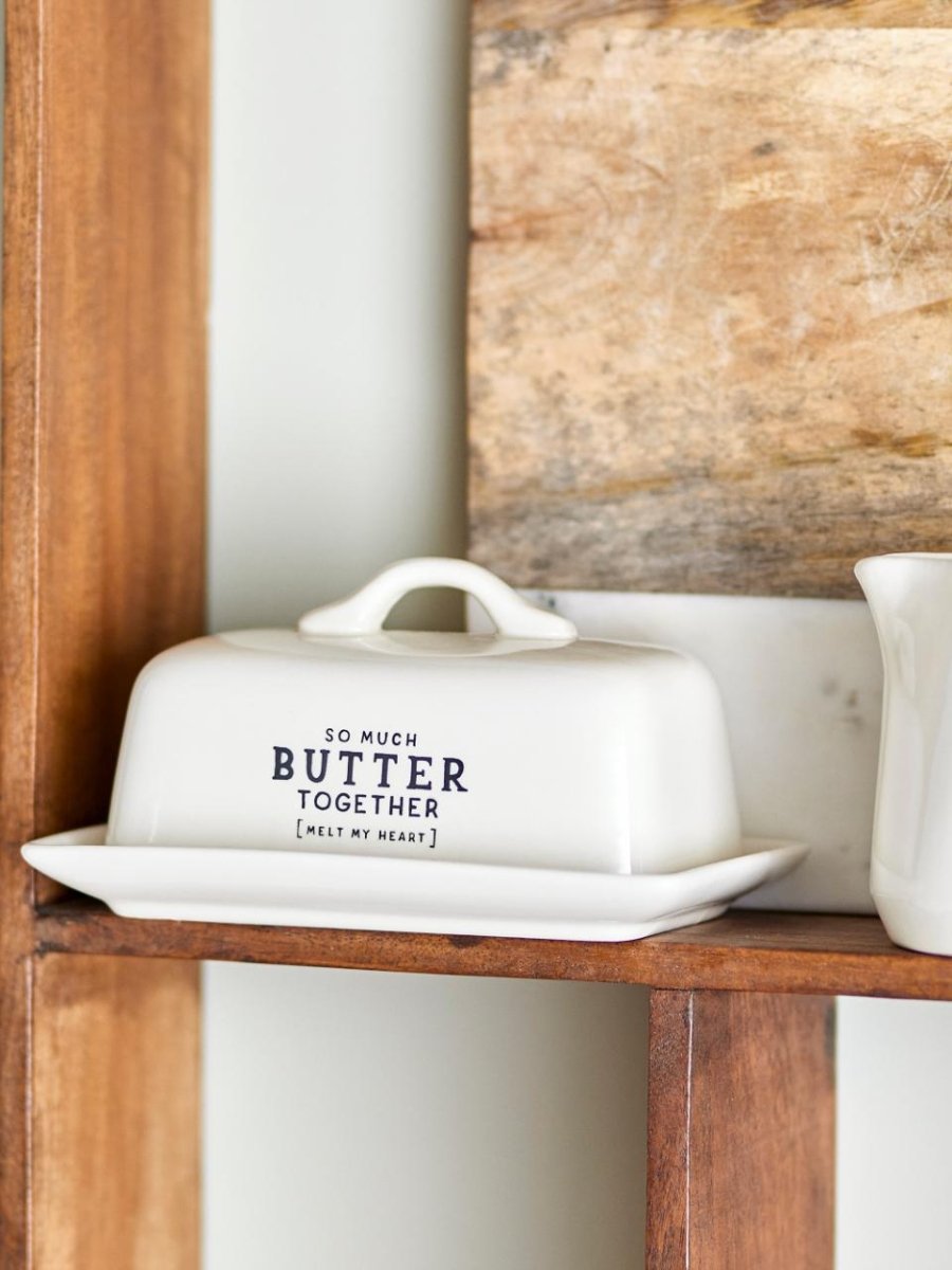 Butter Box Wendy, White, Stoneware - Le Petit Marché Home Furniture