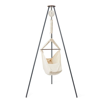 Classic Hammock Moonboon Bundle (Nature) - Baby Hammock with Motor and Tripod Stand 2.0 (dark grey) - Le Petit Marché Home Furniture