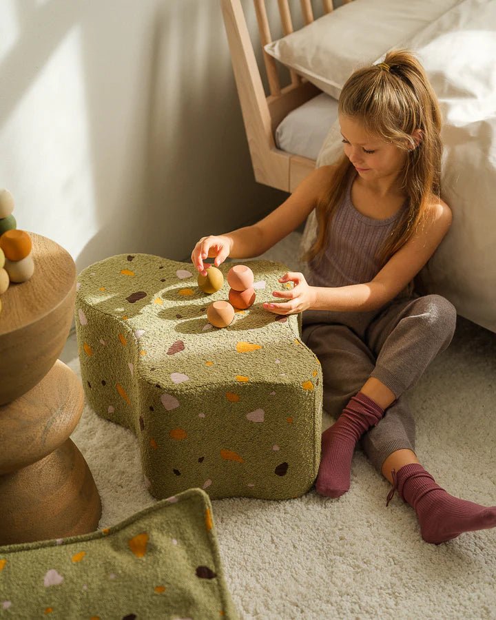 Cloud Pouffe, Terrazzo Moss (Pre - Order) - Le Petit Marché Home Furniture