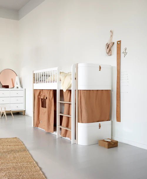 Curtain for wood mini+ low loft bed, caramel - Le Petit Marché Home Furniture