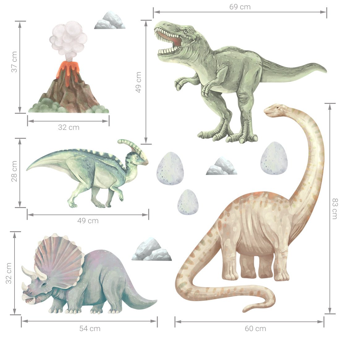 Dinosaur I, Wall Stickers - Le Petit Marché Home Furniture