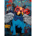 'Dog with Wings' Wall Artwork with LED Neon - Le Petit Marché Home Furniture