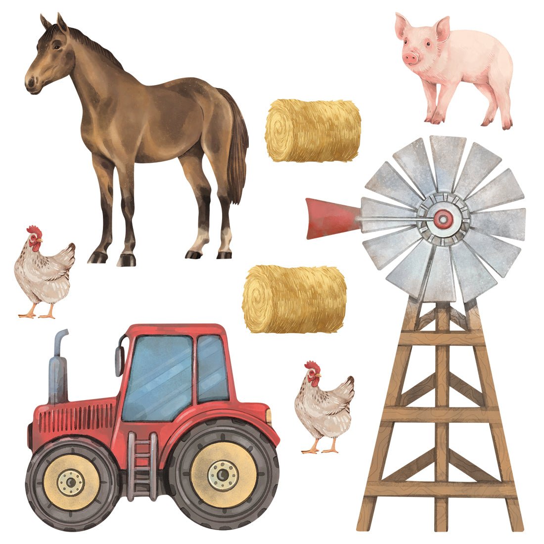 Farm Animals I, Wall Stickers - Le Petit Marché Home Furniture