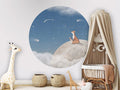 Fox on the Moon - Blue - Circle - Le Petit Marché Home Furniture