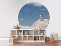 Fox on the Moon - Blue - Circle - Le Petit Marché Home Furniture