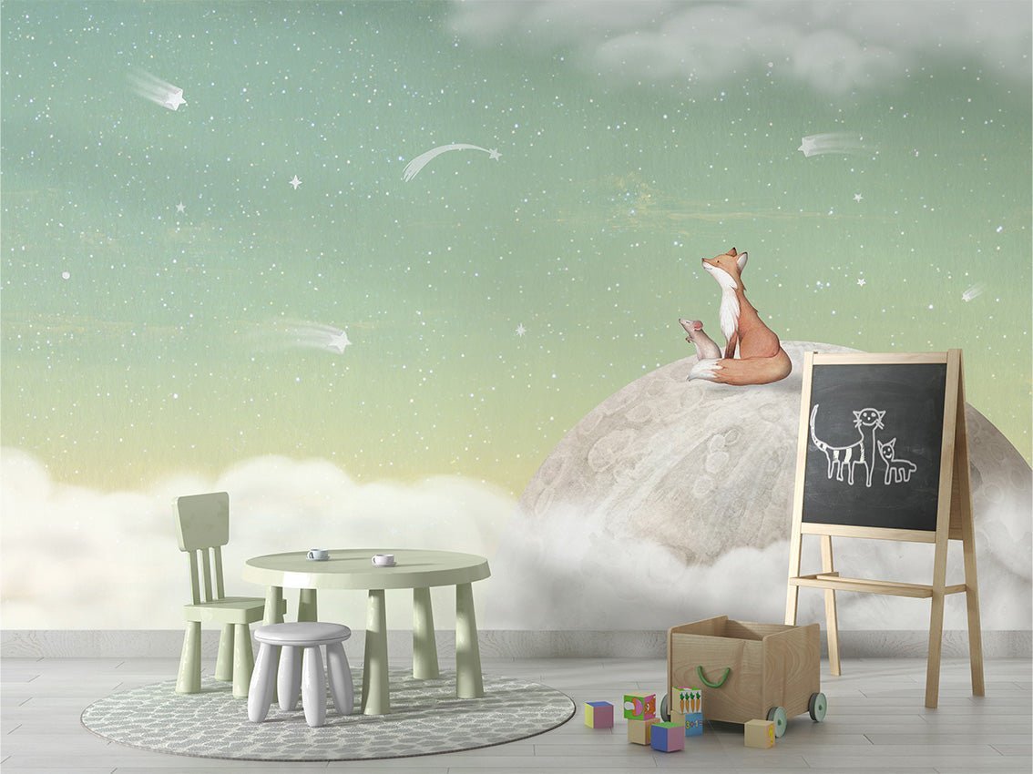 Fox on the Moon, Green - Le Petit Marché Home Furniture