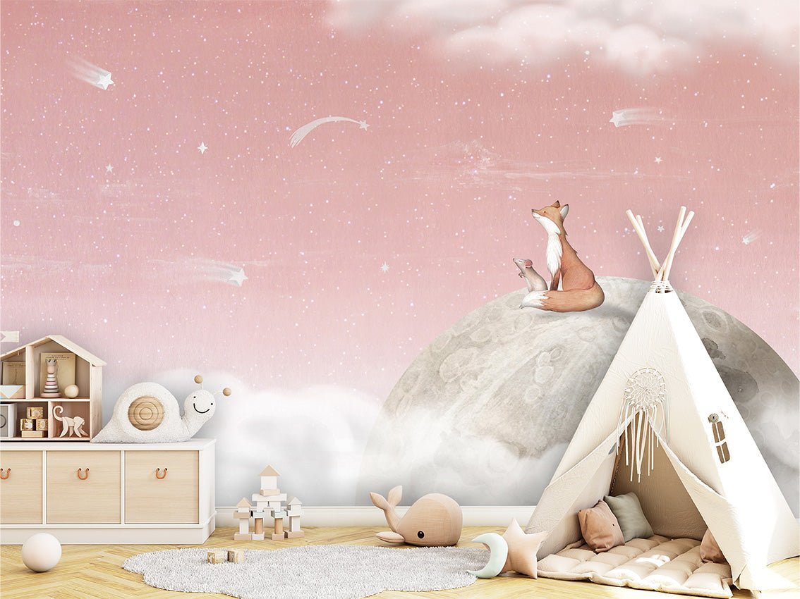 Fox on the Moon, Pink - Le Petit Marché Home Furniture