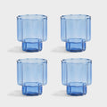 Glass bloom Blue - Set of 4 - Le Petit Marché Home Furniture