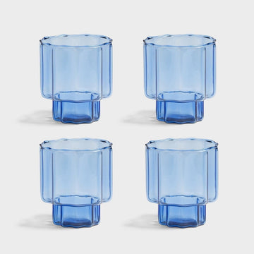 Glass bloom Blue - Set of 4 - Le Petit Marché Home Furniture