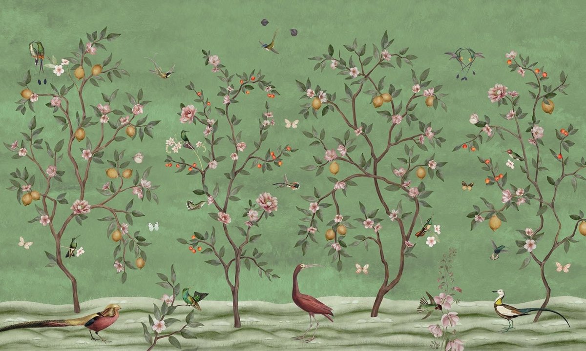 Lemon Tree Chinoiserie - Green - Le Petit Marché Home Furniture