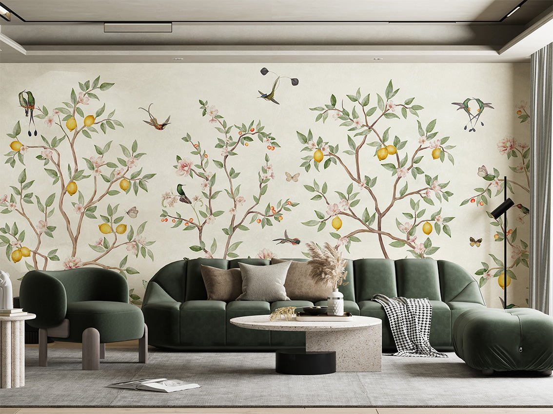 Lemon Tree Chinoiserie - White - Le Petit Marché Home Furniture