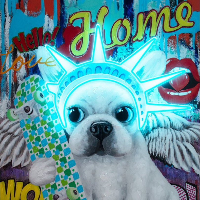 Liberty Dog, Wall Artwork - LED Neon - Le Petit Marché Home Furniture