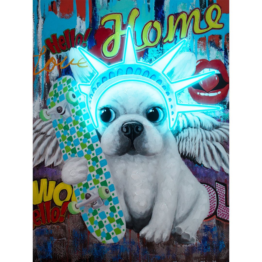 Liberty Dog, Wall Artwork - LED Neon - Le Petit Marché Home Furniture