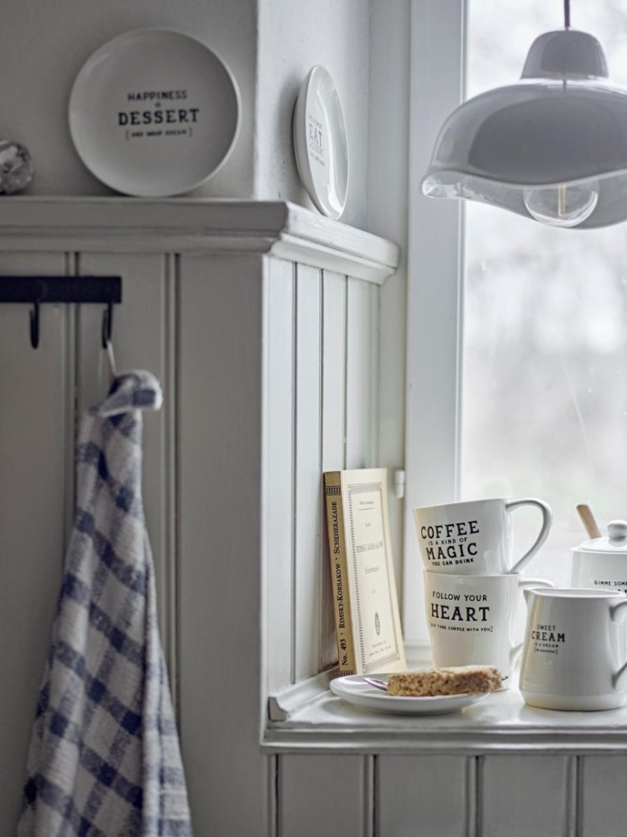 Milk Jug & Sugar Bowl Wendy, White, Stoneware - Le Petit Marché Home Furniture