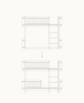 Mini+ low loft bed to low bunk bed, white/oak - Le Petit Marché Home Furniture