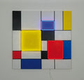 'Mondrian' Inspired Wall Painting - LED Neon (100 x 100 cm) - Le Petit Marché Home Furniture