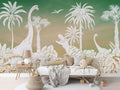 Monochrome Dino - Green Sky - Le Petit Marché Home Furniture