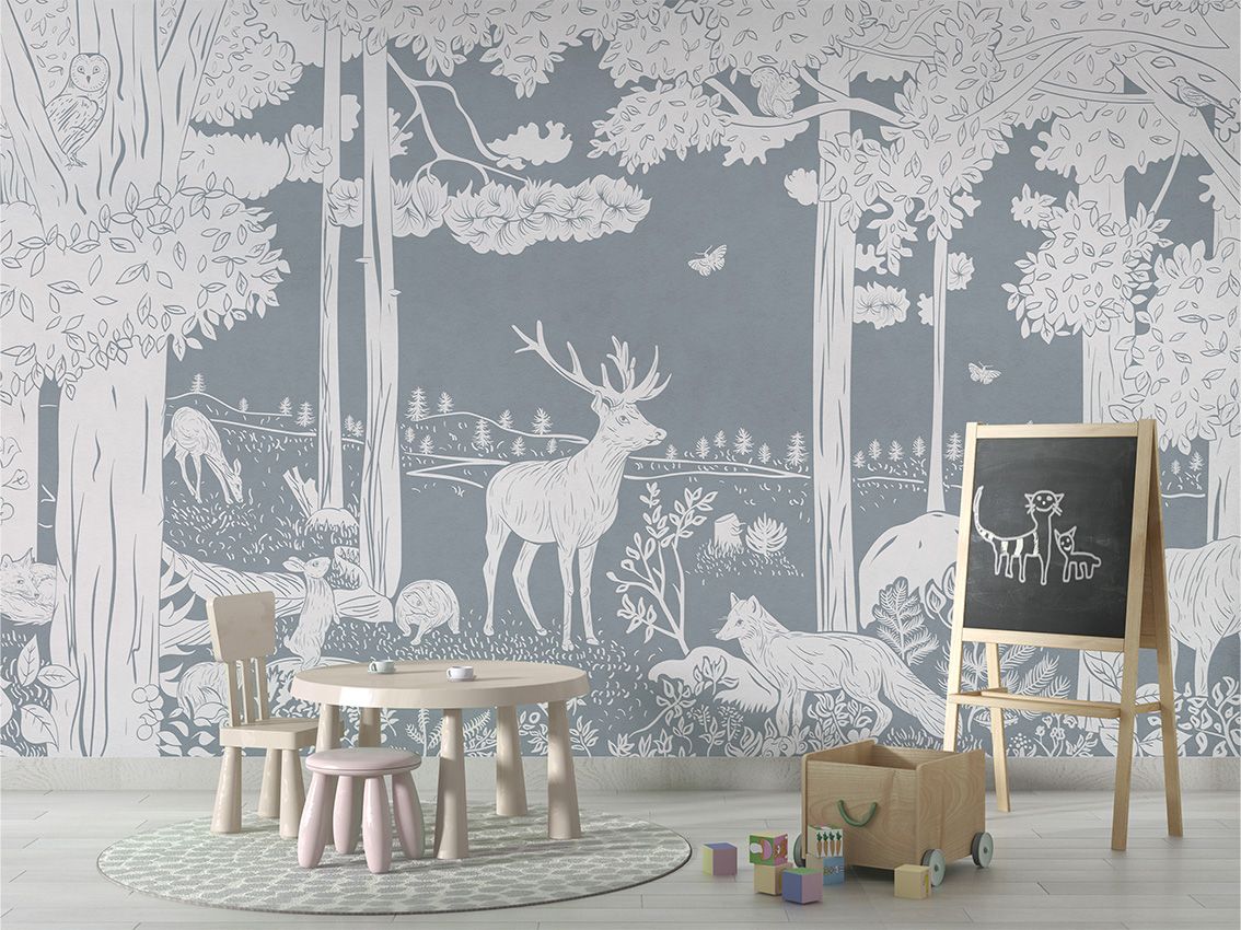 Monochrome Forest - Blue - Le Petit Marché Home Furniture