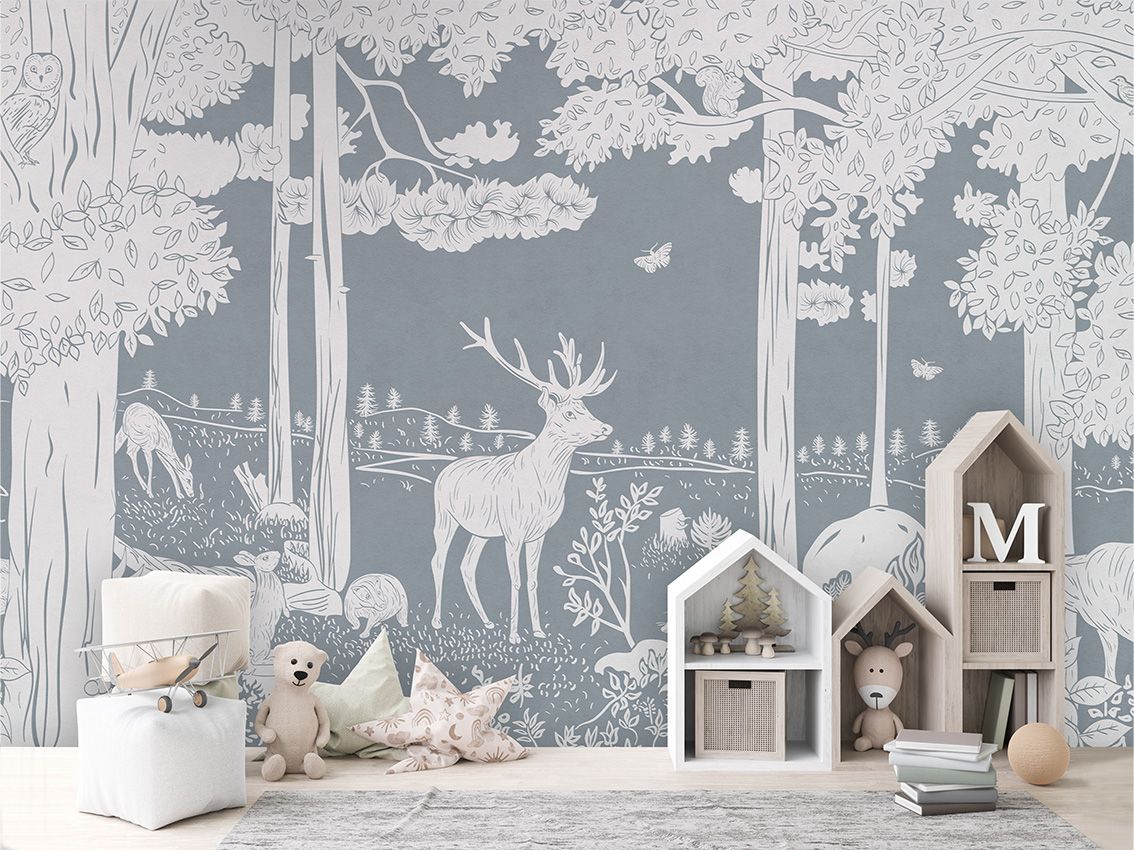 Monochrome Forest - Blue - Le Petit Marché Home Furniture