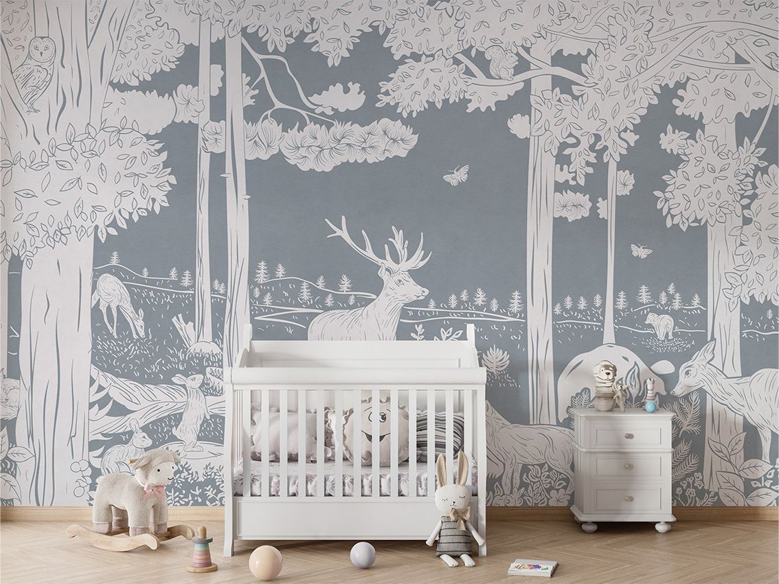 Monochrome Forest - Blue - Le Petit Marché Home Furniture