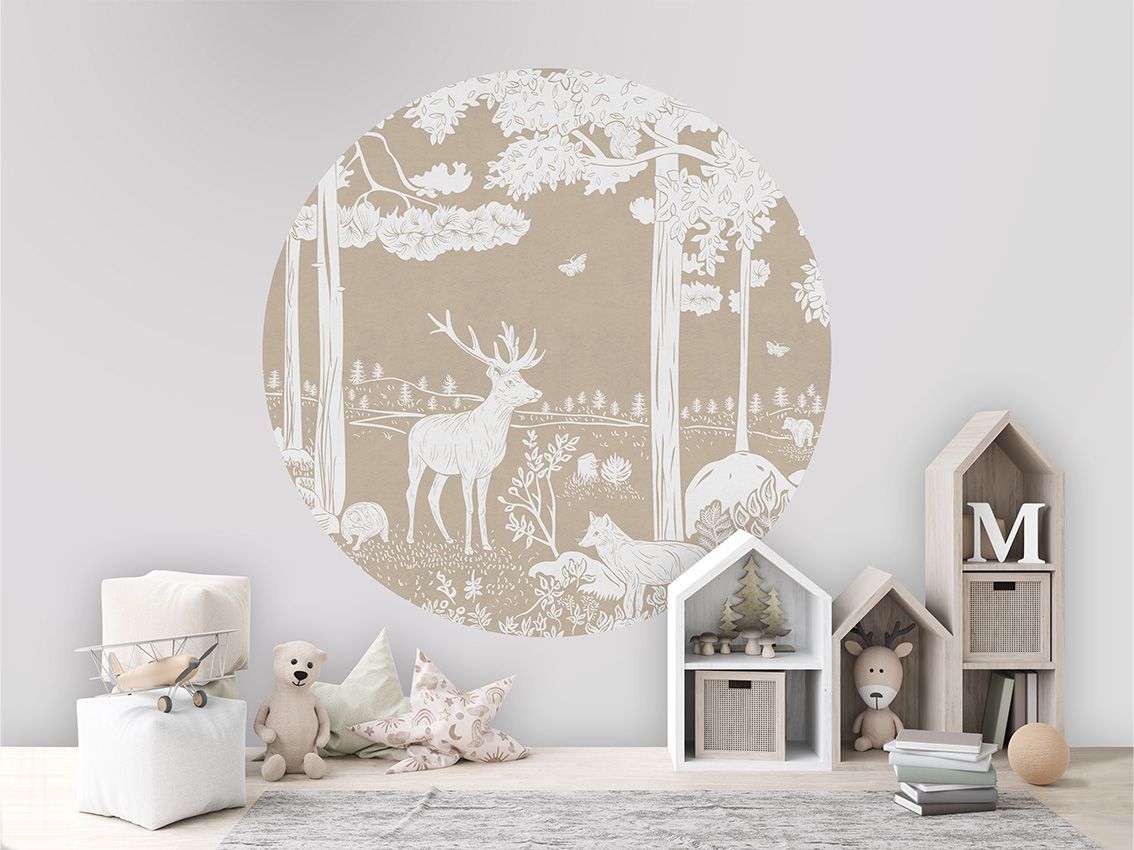 Monochrome Forest - Brown - Circle - Le Petit Marché Home Furniture