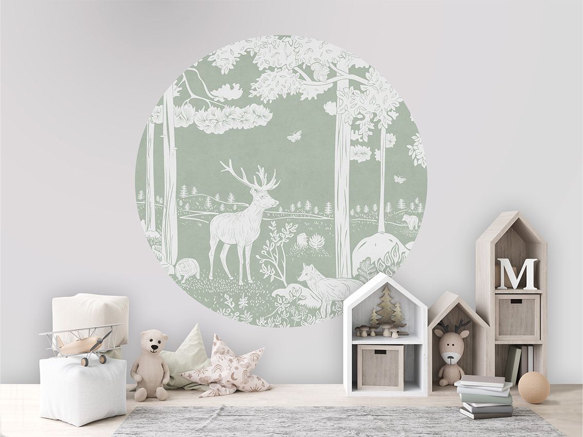 Monochrome Forest - Green - Circle - Le Petit Marché Home Furniture