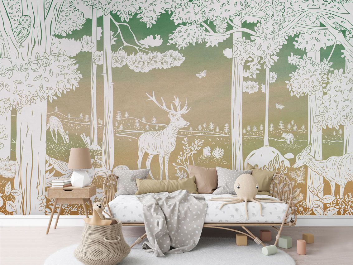 Monochrome Forest - Green Sky - Le Petit Marché Home Furniture