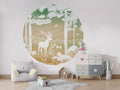 Monochrome Forest - Green Sky - Circle - Le Petit Marché Home Furniture