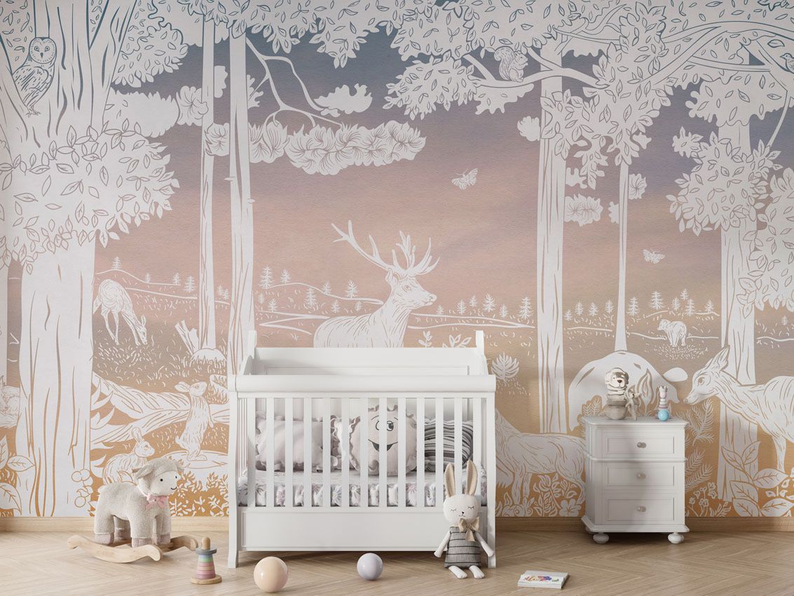 Monochrome Forest - Pink Sky - Le Petit Marché Home Furniture