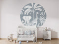 Monochrome Jungle - Blue - Circle - Le Petit Marché Home Furniture