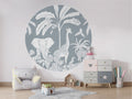 Monochrome Jungle - Blue - Circle - Le Petit Marché Home Furniture