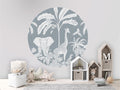 Monochrome Jungle - Blue - Circle - Le Petit Marché Home Furniture