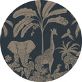 Monochrome Jungle - Blue Vintage - Circle - Le Petit Marché Home Furniture