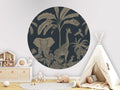 Monochrome Jungle - Blue Vintage - Circle - Le Petit Marché Home Furniture