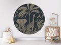 Monochrome Jungle - Blue Vintage - Circle - Le Petit Marché Home Furniture