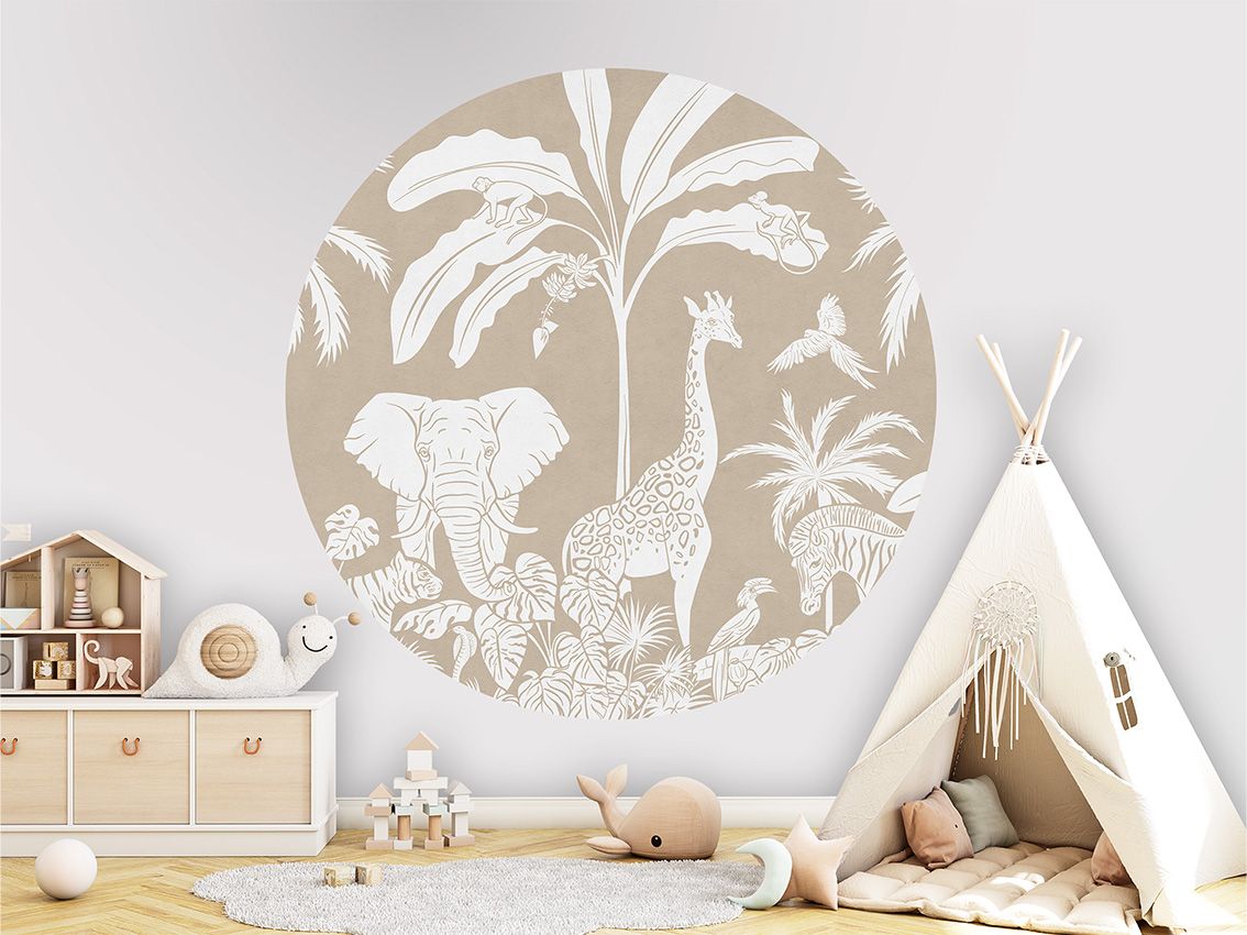 Monochrome Jungle - Brown - Circle - Le Petit Marché Home Furniture