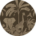 Monochrome Jungle - Brown Vintage - Circle - Le Petit Marché Home Furniture