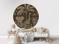 Monochrome Jungle - Brown Vintage - Circle - Le Petit Marché Home Furniture