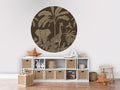 Monochrome Jungle - Brown Vintage - Circle - Le Petit Marché Home Furniture