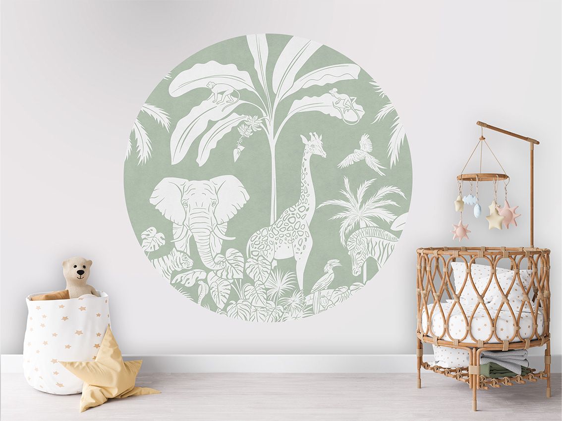 Monochrome Jungle - Green - Circle - Le Petit Marché Home Furniture