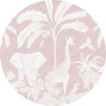 Monochrome Jungle - Pink - Circle - Le Petit Marché Home Furniture