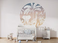 Monochrome Jungle - Pink Sky - Circle - Le Petit Marché Home Furniture