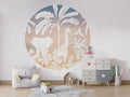 Monochrome Jungle - Pink Sky - Circle - Le Petit Marché Home Furniture