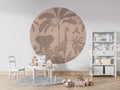 Monochrome Jungle - Pink Vintage - Circle - Le Petit Marché Home Furniture