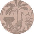 Monochrome Jungle - Pink Vintage - Circle - Le Petit Marché Home Furniture