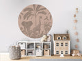 Monochrome Jungle - Pink Vintage - Circle - Le Petit Marché Home Furniture