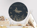 Monochrome Sea - Blue Vintage - Circle - Le Petit Marché Home Furniture