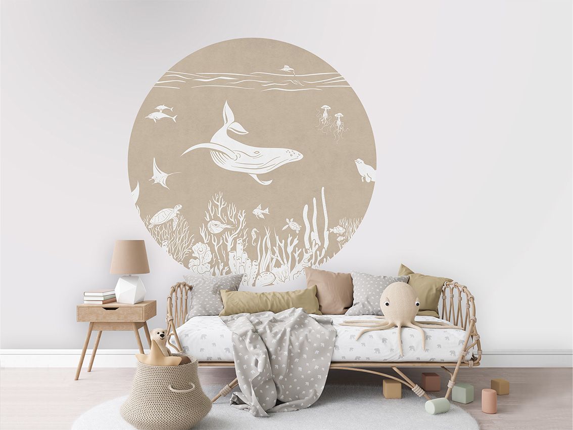 Monochrome Sea - Brown - Circle - Le Petit Marché Home Furniture