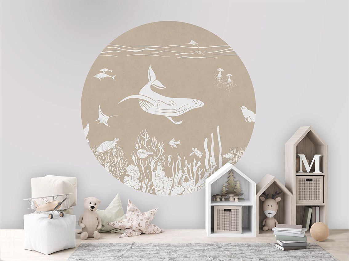 Monochrome Sea - Brown - Circle - Le Petit Marché Home Furniture